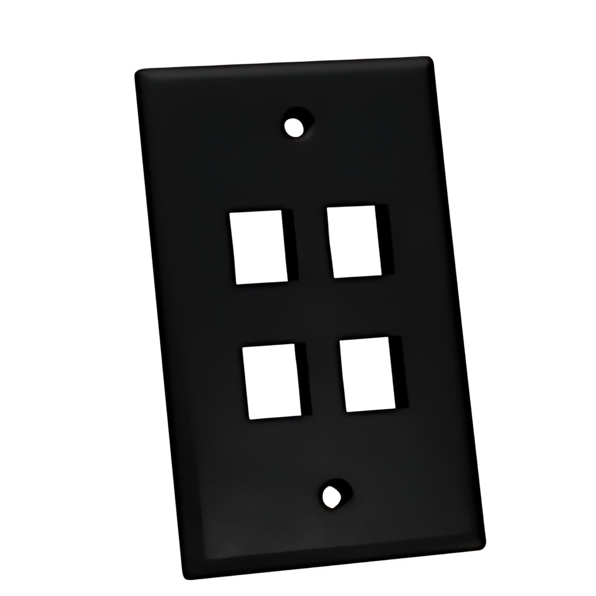 Tapa Keystone de pared 4 Puertos Negra – Quest NFP-1041 - LA CASA DEL TELEFONO