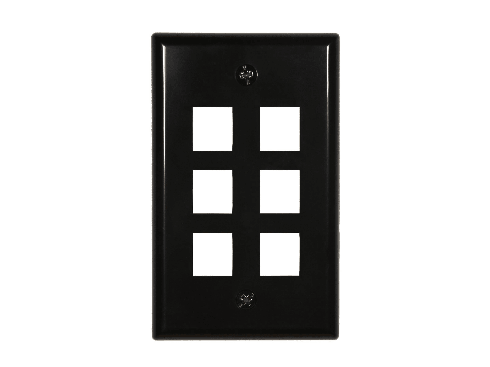 Tapa Keystone de pared 6 puertos negra – Quest NFP-1061 - LA CASA DEL TELEFONO