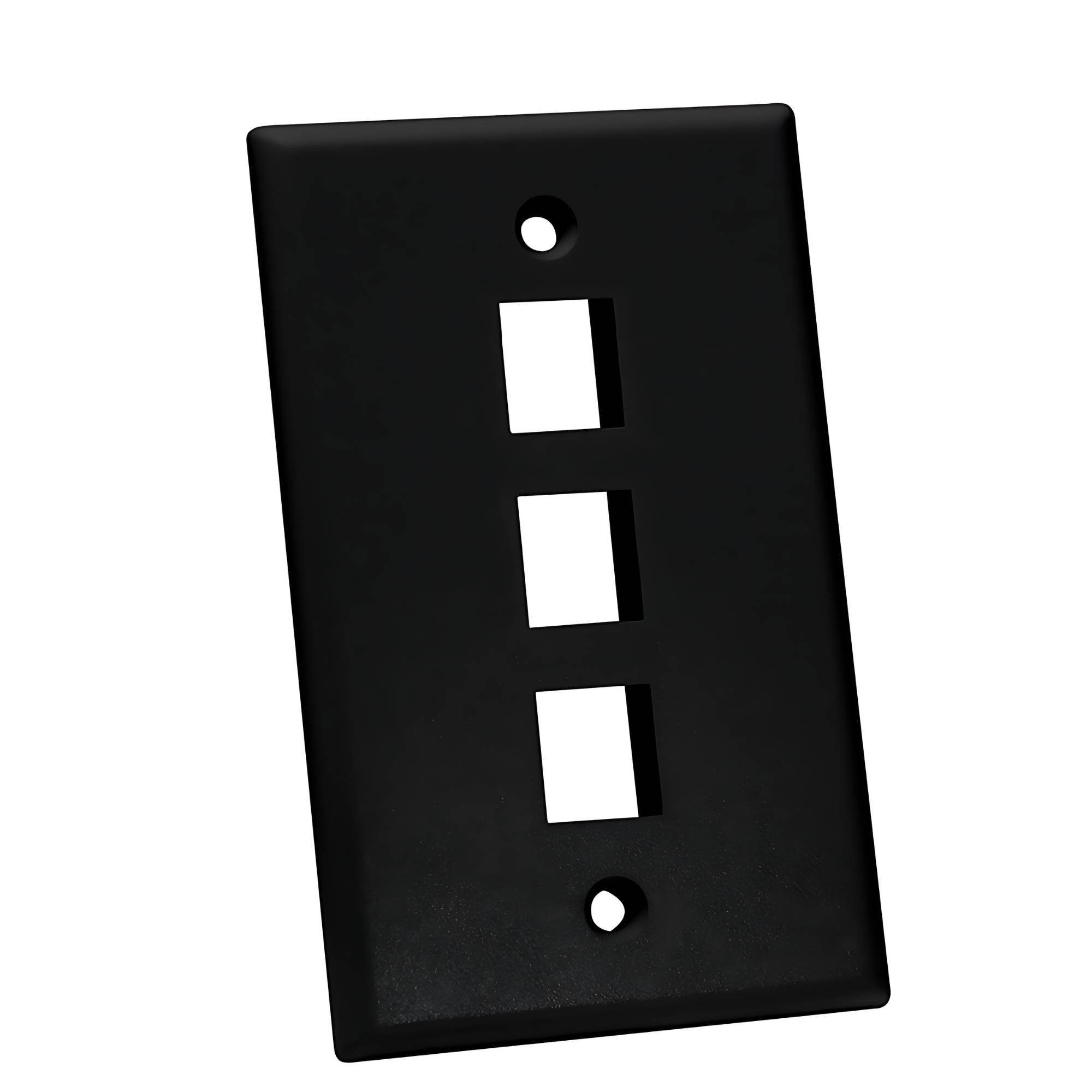 Tapa de pared keystone 3 puertos negra quest nfp-1031 faceplate red panama