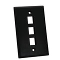 Tapa de pared Keystone 3 Puertos Negra Quest NFP-1031 – Faceplate de Red UL