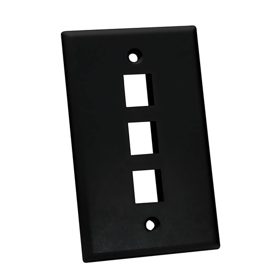 Tapa de pared keystone 3 puertos negra quest nfp-1031 faceplate red panama