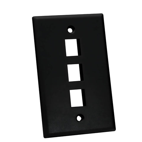 Tapa de pared keystone 3 puertos negra quest nfp-1031 faceplate red panama