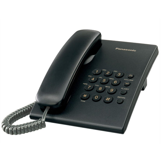 Teléfono Panasonic KX-TS500 en color Negro - LA CASA DEL TELEFONO