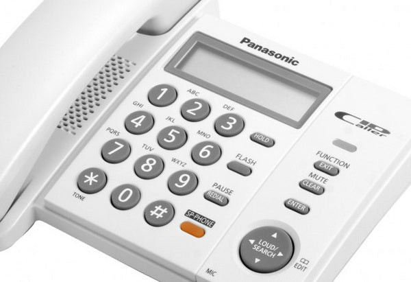 Teléfono Panasonic KX-TS580 con pantalla, altavoz y directorio telefónico - LA CASA DEL TELEFONO