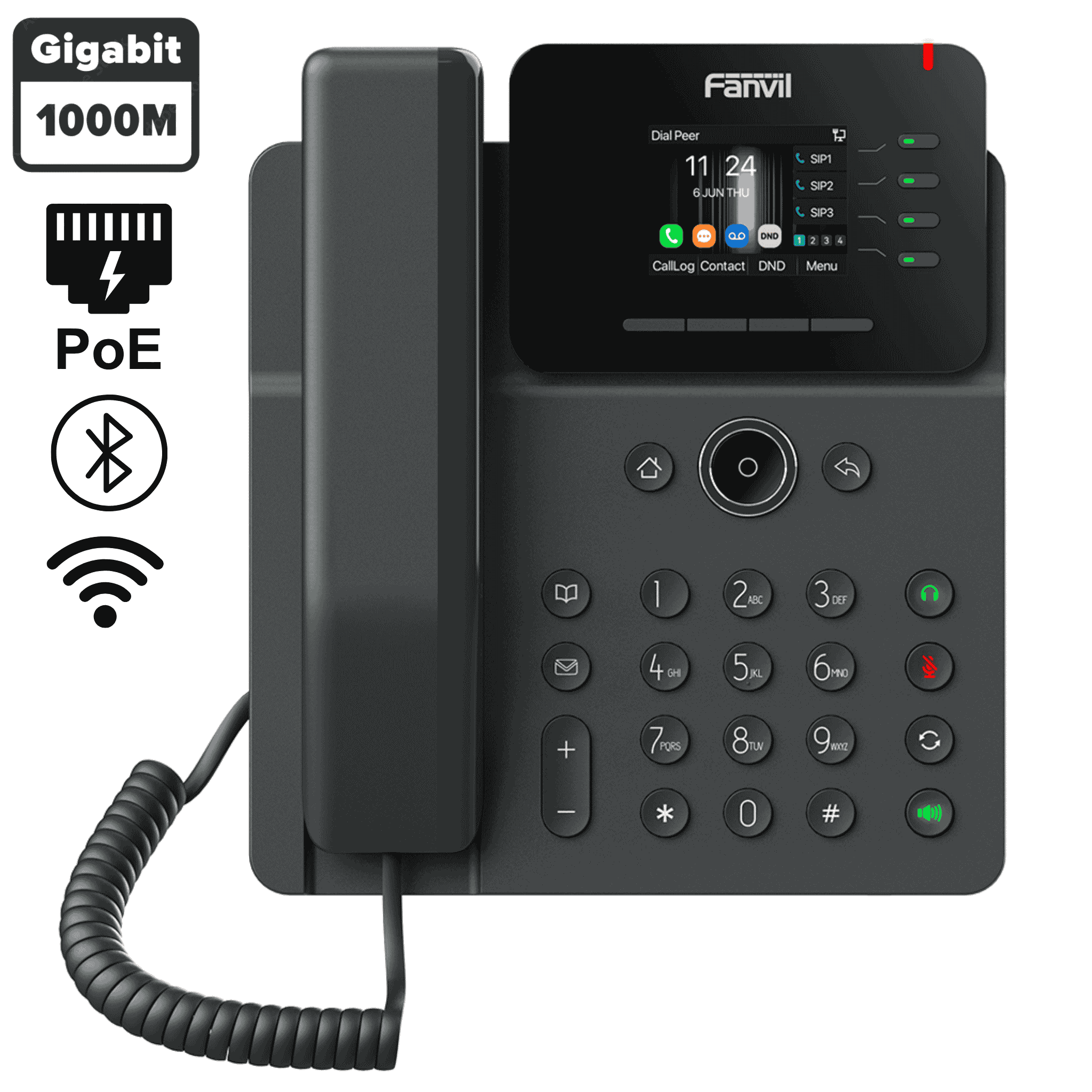 Teléfono Wifi cuentas SIP Gigabit PoE Bluetooth Fanvil V61W - LA CASA DEL TELEFONO