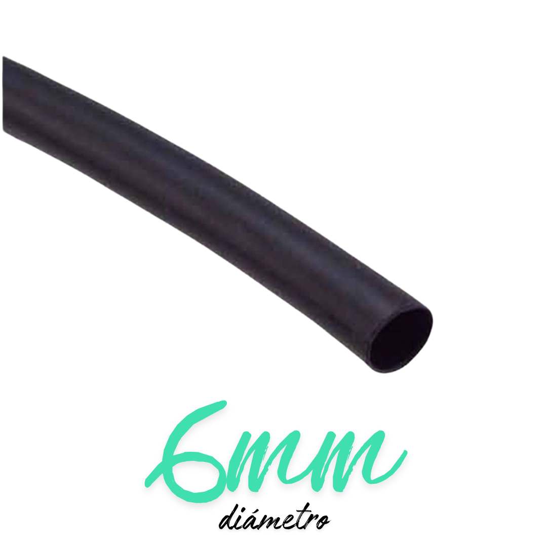 Termoencogible 6mm negro MIYAKO para aislar cables 