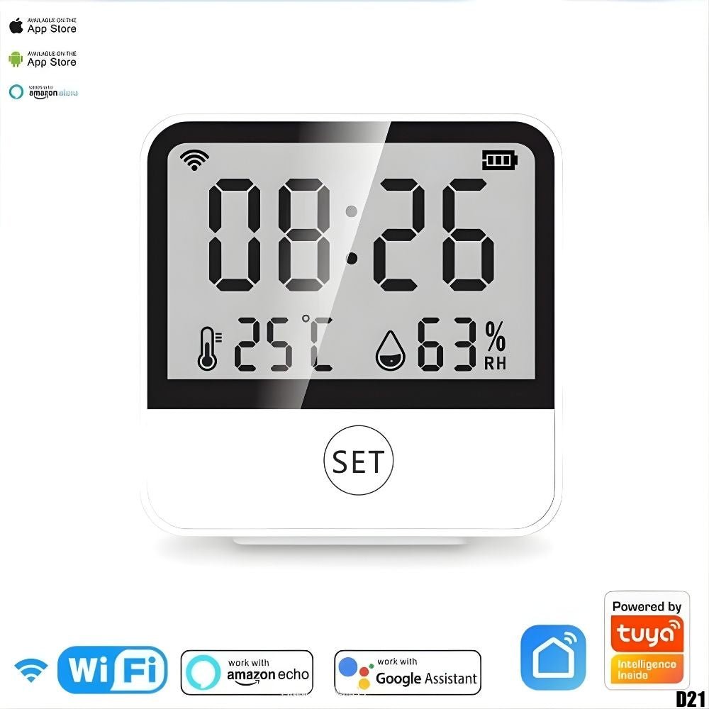 Termohigrómetro sensor temperatura y humedad WiFi Tuya D21 - LA CASA DEL TELEFONO
