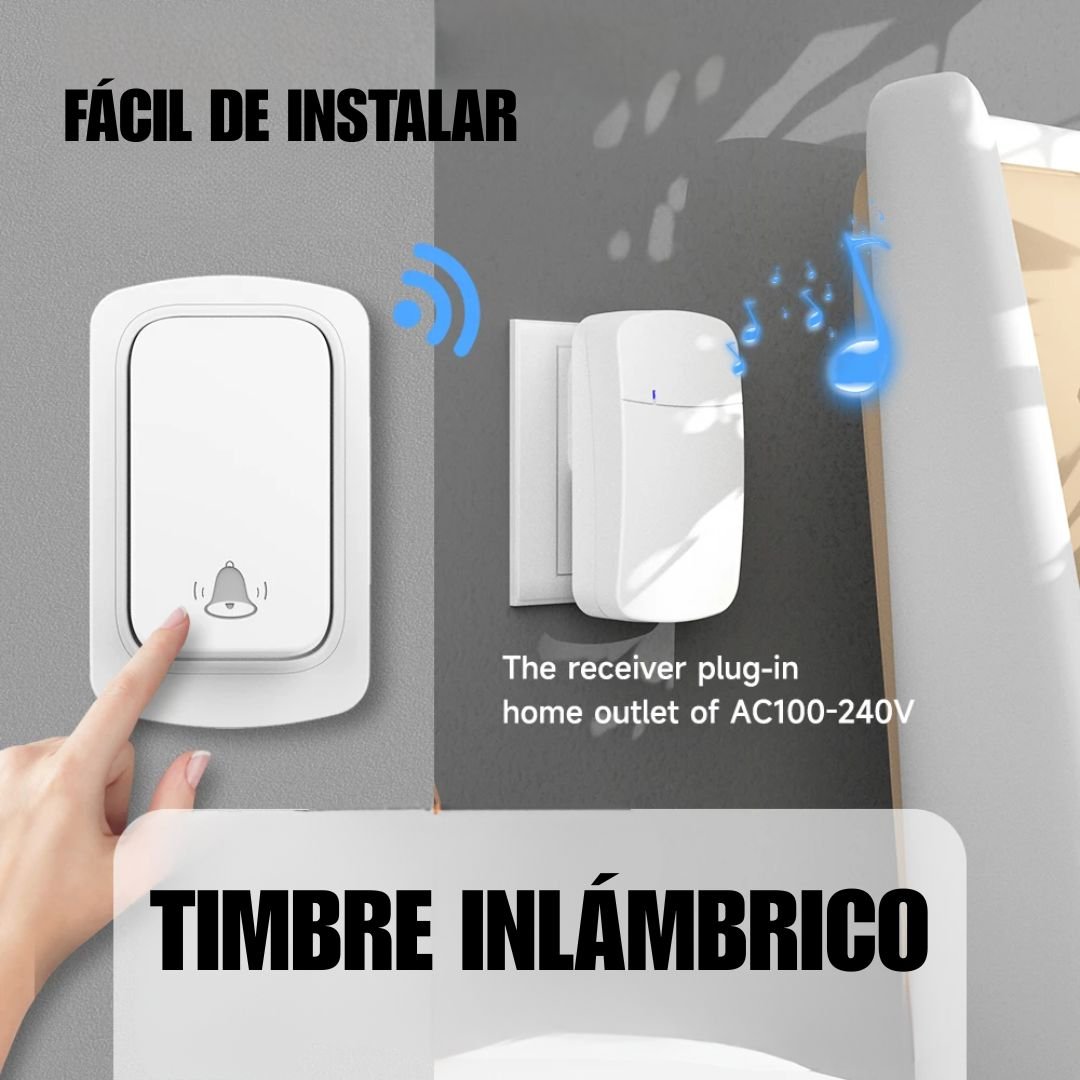 Timbre Inalámbrico 1 Transmisor y 2 Receptores - LA CASA DEL TELEFONO