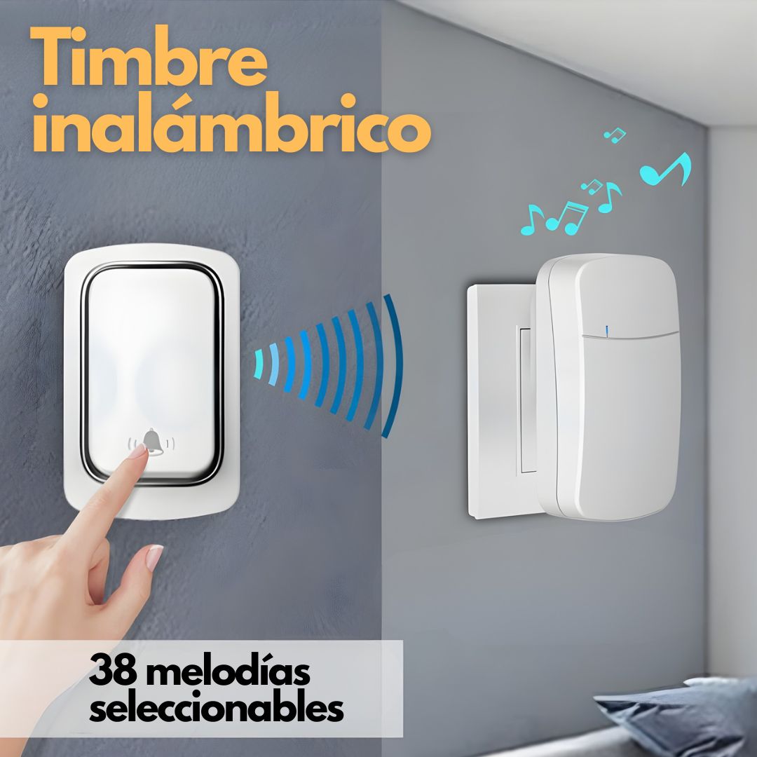 Timbre inalámbrico 38 melodías 300m 433MHz LUV-WHM08-US hogar oficina 