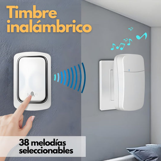 Timbre inalámbrico 38 melodías 300m 433MHz LUV-WHM08-US hogar oficina 