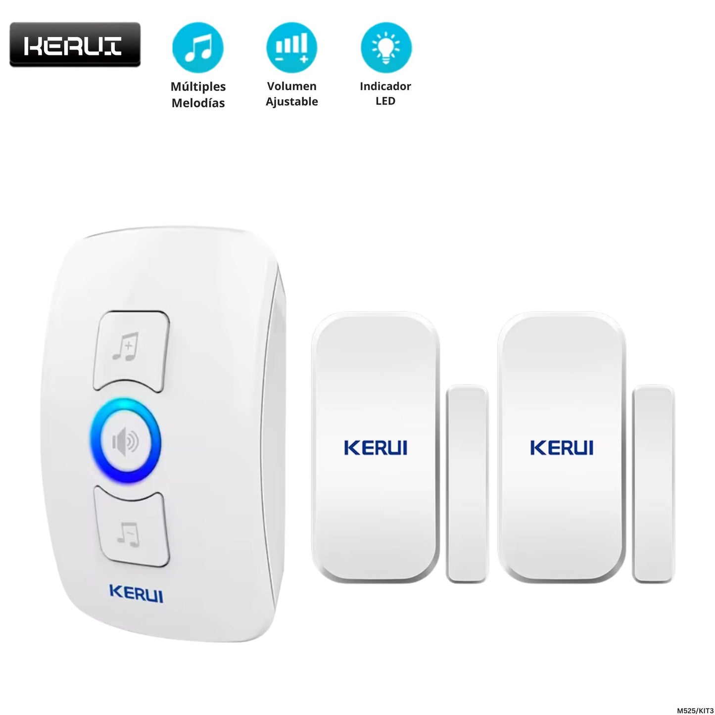 Timbre inalámbrico KERUI M525 kit individual puerta y ventana 