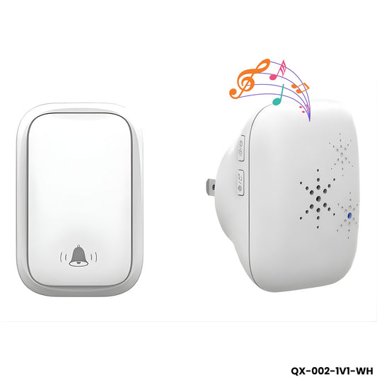 Timbre inalámbrico sin batería 1 botón 1 receptor 433MHz QX-002-1V1 puerta 