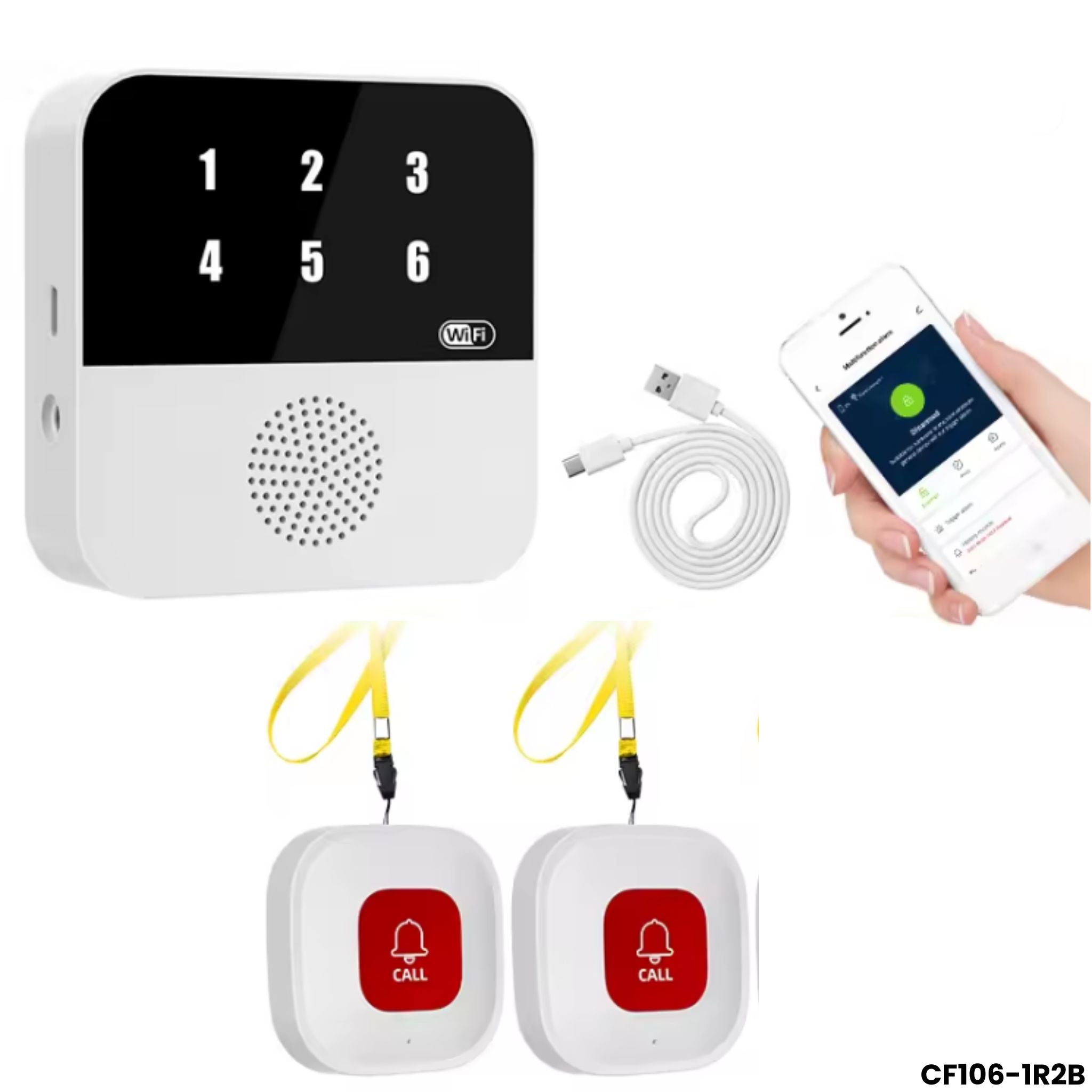 Timbre llamada enfermera WiFi Tuya 2 botones pager cuidador pacientes Panama 