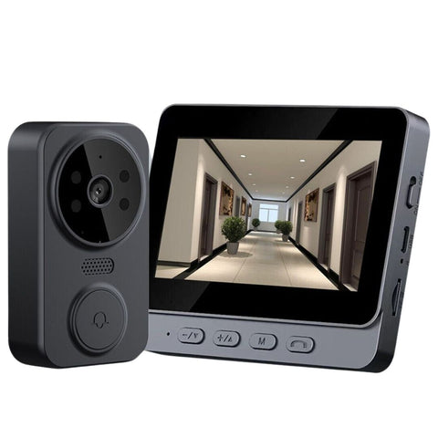 Timbre con video inalámbrico HD Pantalla de 4.3" y audio bidireccional
