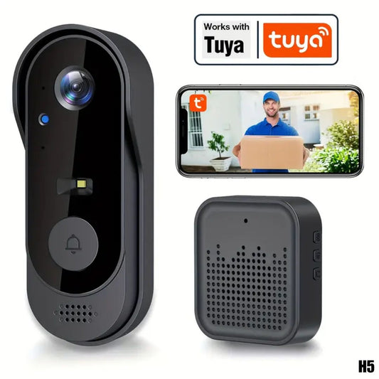 Timbre de video inalámbrico Tuya H5 con Ding Dong USB y Notificaciones