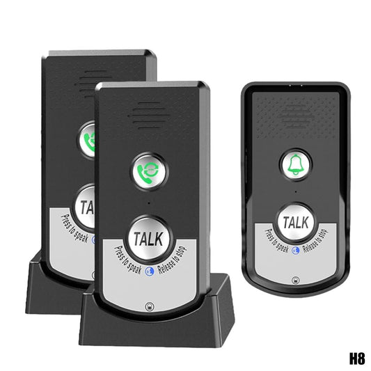 Intercomunicador inalámbrico H8 (1 exterior y 2 interiores)