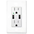 Toma corriente doble 15A con 2 puertos USB
