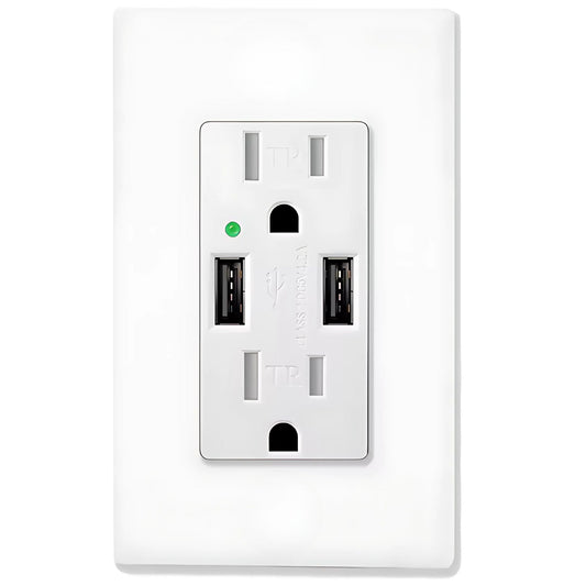 Toma corriente doble 15A con 2 puertos USB - LA CASA DEL TELEFONO