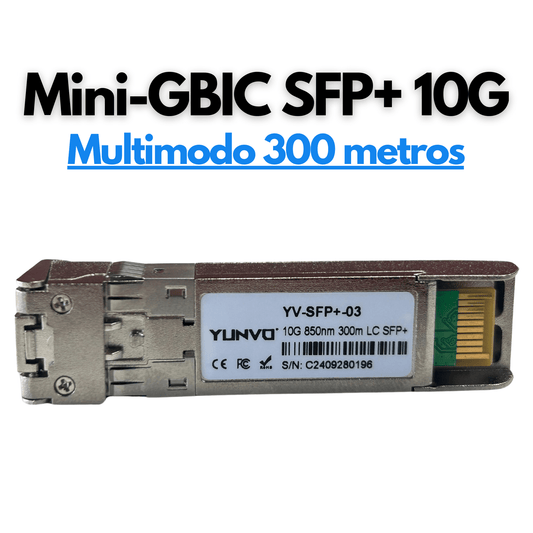 Transceptor Mini GBIC SFP+ LC 10G Dúplex 850nm 300 metros - LA CASA DEL TELEFONO
