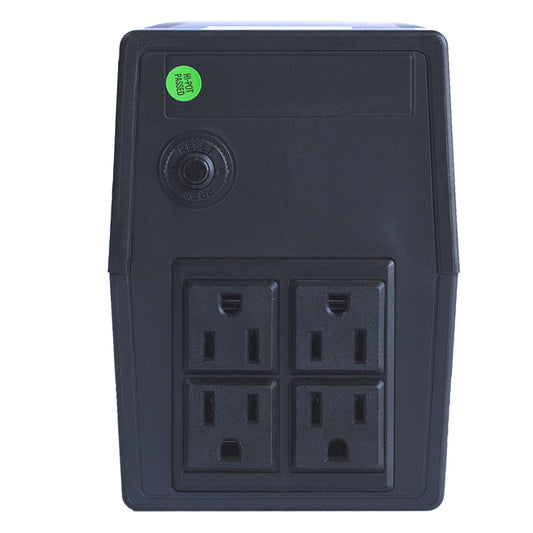 UPS Smartbitt SBNB600 vista posterior tomacorrientes NEMA 5-15R y breaker 