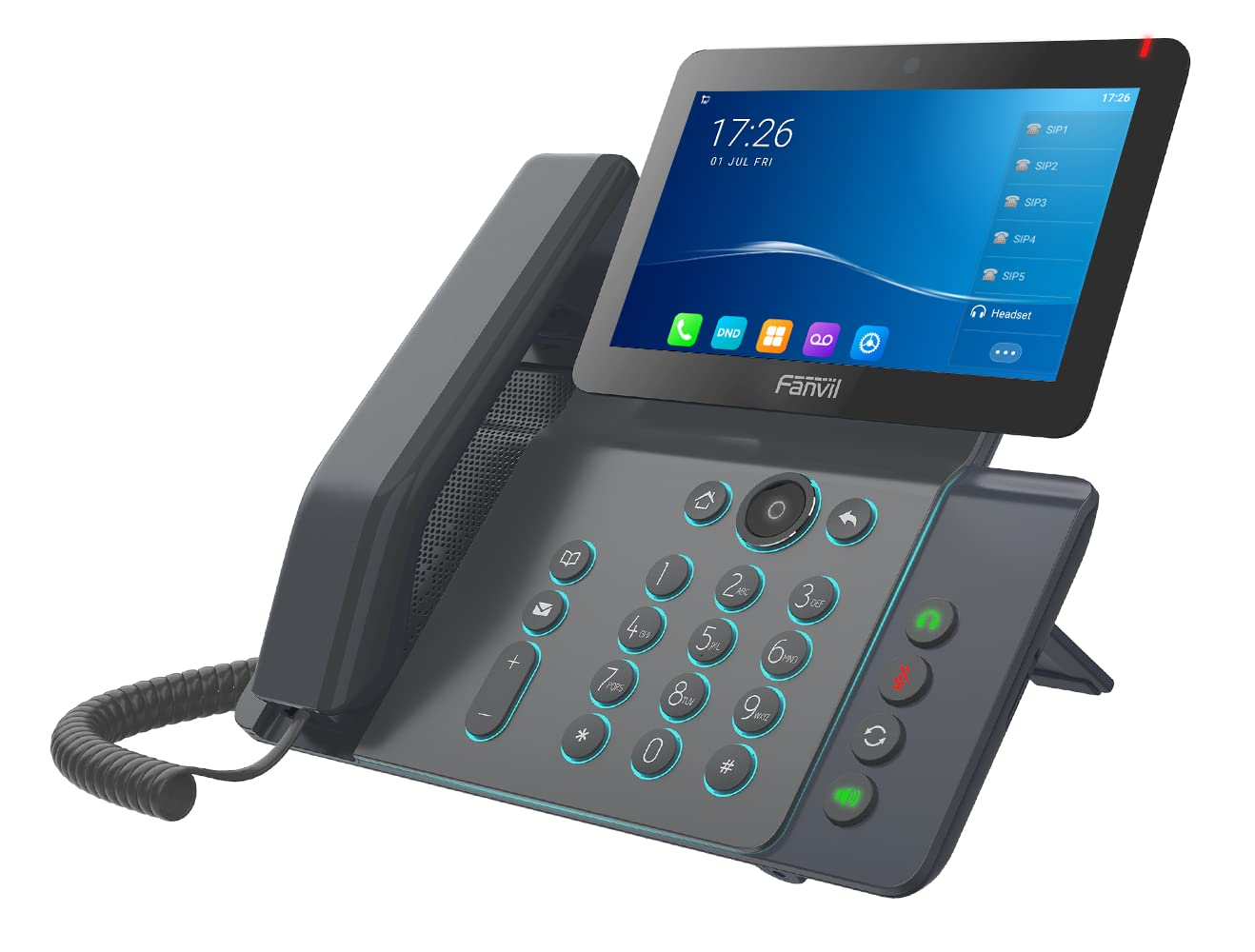 Teléfono IP 20 cuentas SIP, PoE, Wi-Fi, Bluetooth y cámara para video llamada Fanvil V67