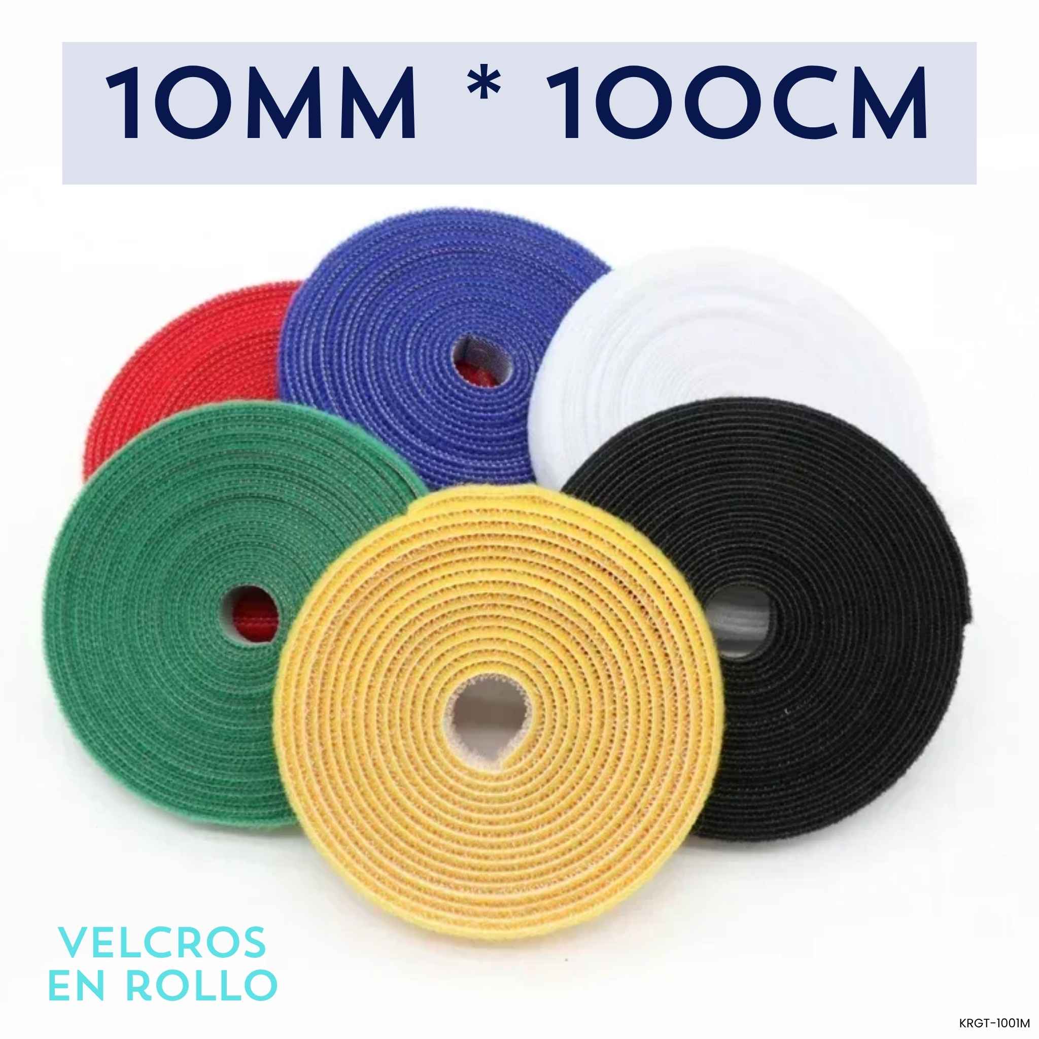 Velcro para cable multicolor KRGT-1001M 10mm x 100cm reutilizable organizador 