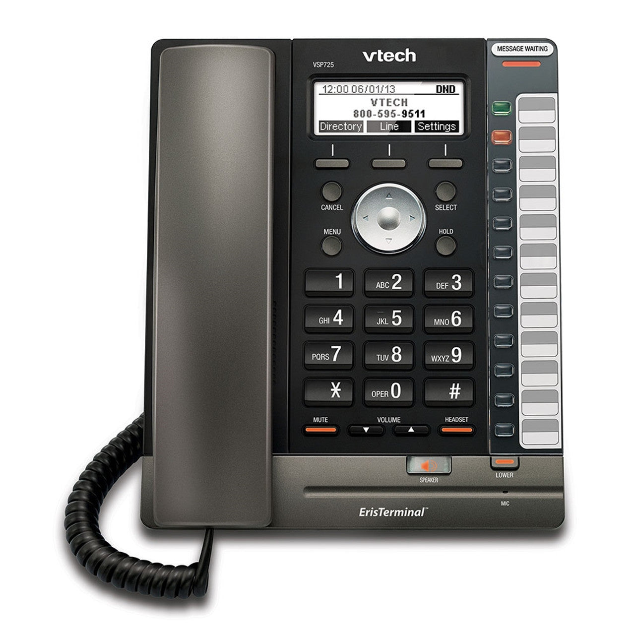 Teléfono IP 3 cuentas SIP 2 puertos 10/100 Mbps, PoE Vtech VSP725