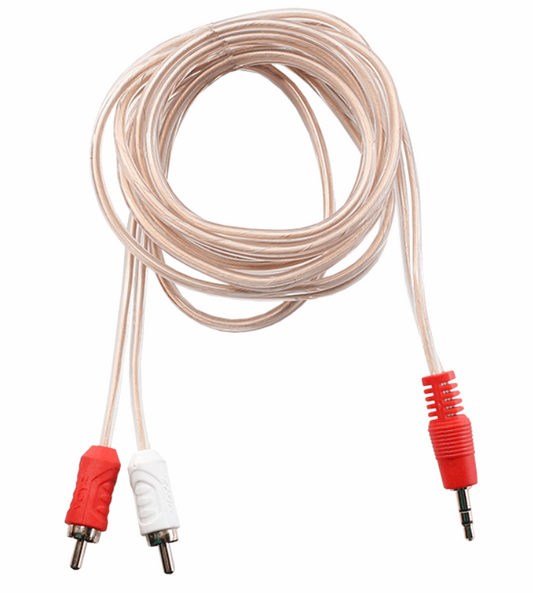 Cable de audio de 3.5mm estéreo macho a 2 RCA macho, 12 pies de largo – VZ-139