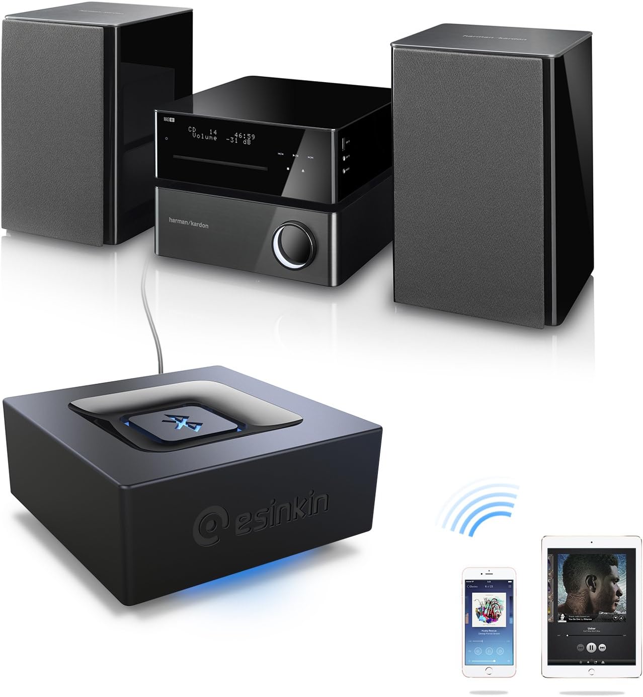 Adaptador receptor de audio Bluetooth de largo alcance W29