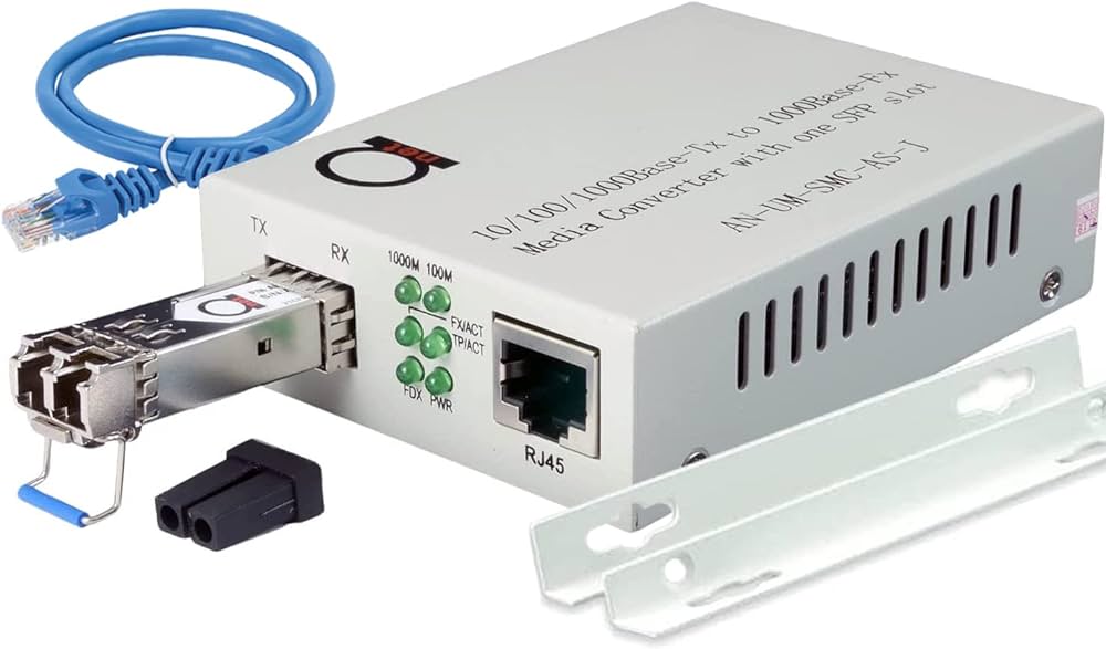 Convertidor de medios de fibra óptica con módulo transceptor SFP LC 20km