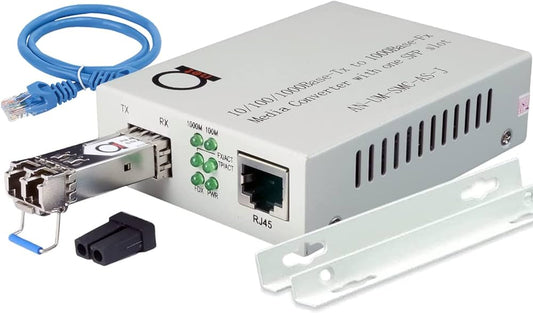 Convertidor de medios de fibra óptica con módulo transceptor SFP LC 20km