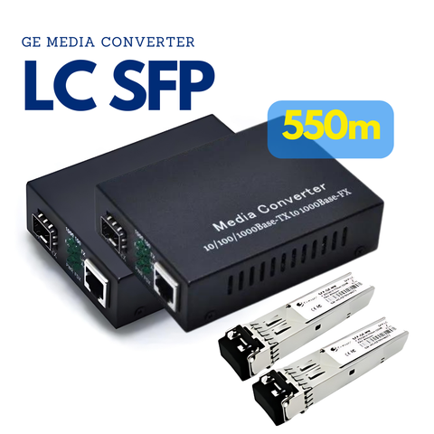 Convertidor de medios de fibra óptica con módulo transceptor SFP hasta 550M – X002YI69WP