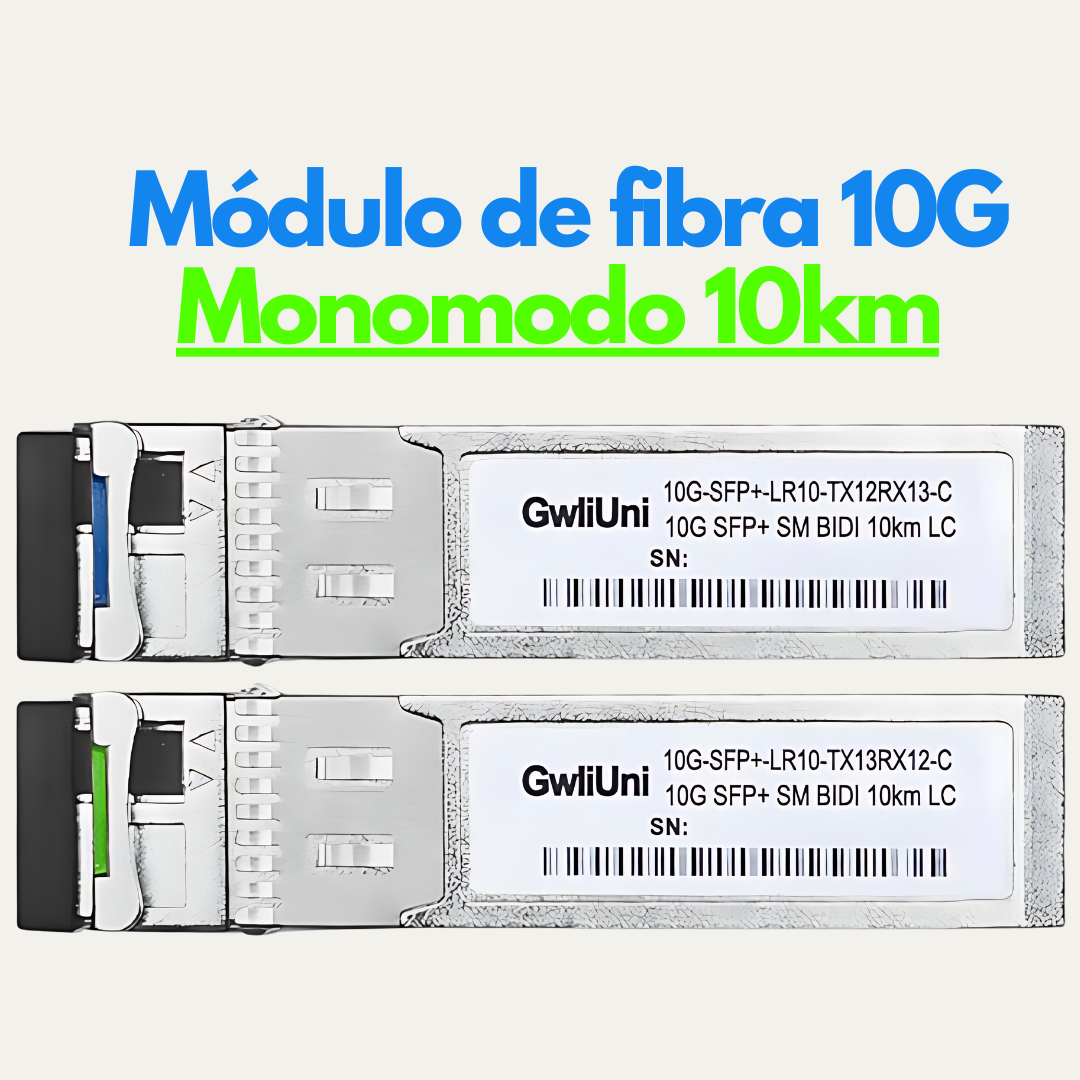 Par con dos módulos de fibra óptica monomodo 10G LR SFP+ 10Km