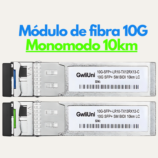 Par con dos módulos de fibra óptica monomodo 10G LR SFP+ 10Km