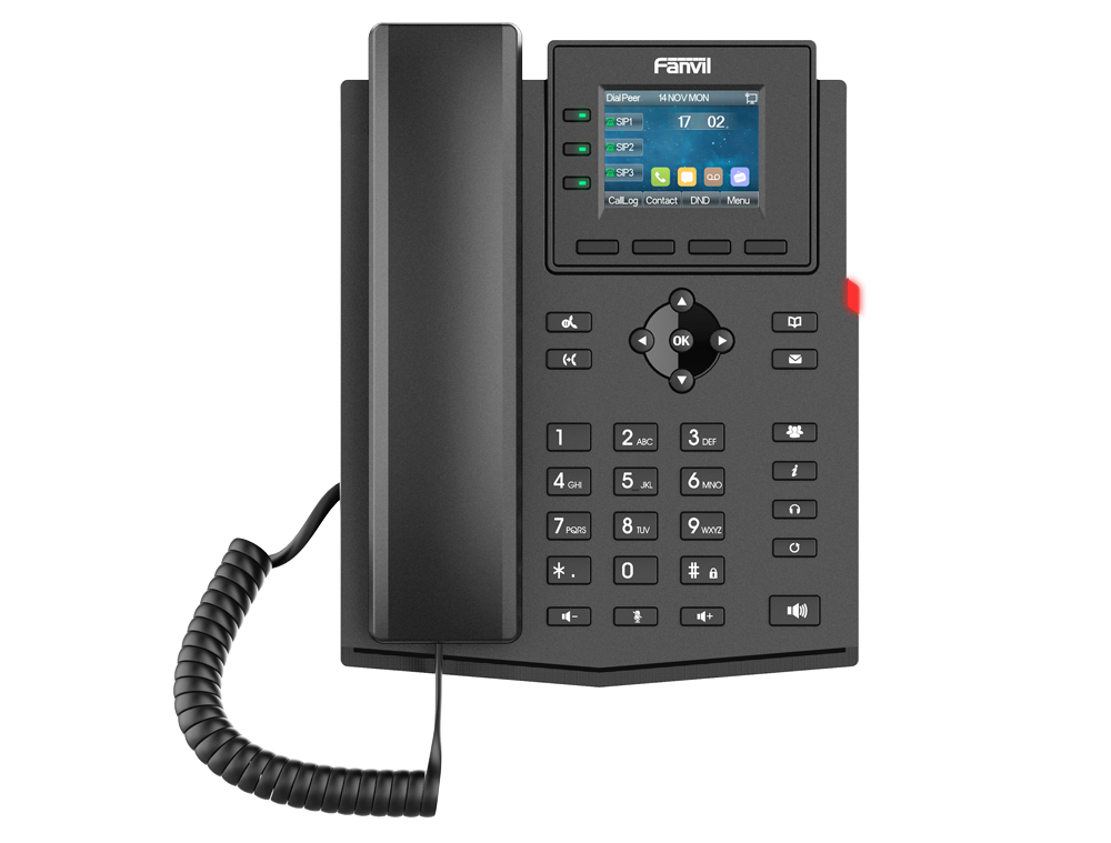 Teléfono IP de 4 cuentas SIP, PoE Fanvil X303G