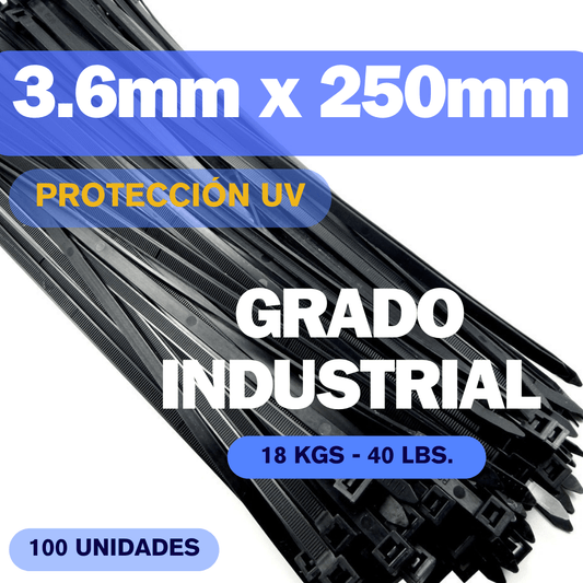 Zunchos negros protección UV grado industrial 9.8” KSGT-250MWIC - LA CASA DEL TELEFONO