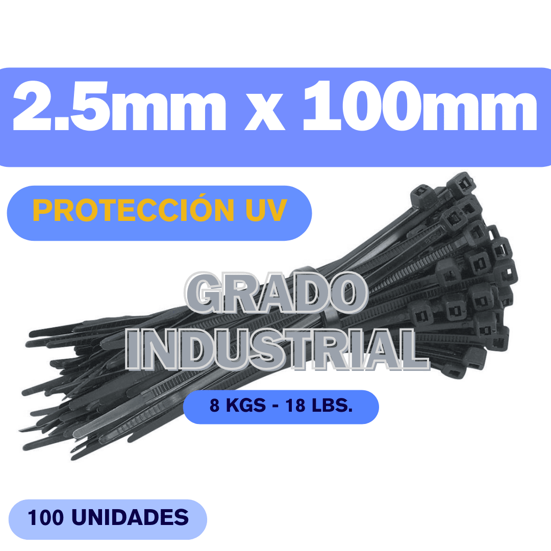 Zunchos negros UV 3.9” grado industrial Kuwes KSGT-100WMC - LA CASA DEL TELEFONO