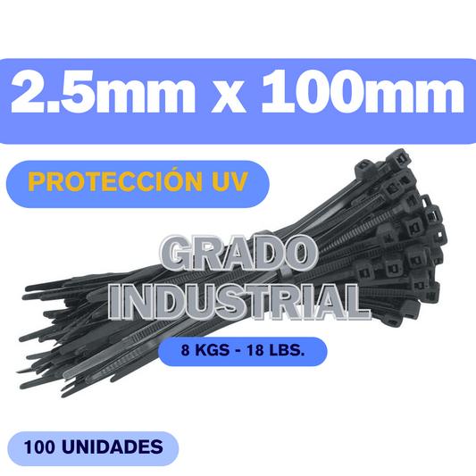 Zunchos negros UV 3.9” grado industrial Kuwes KSGT-100WMC - LA CASA DEL TELEFONO