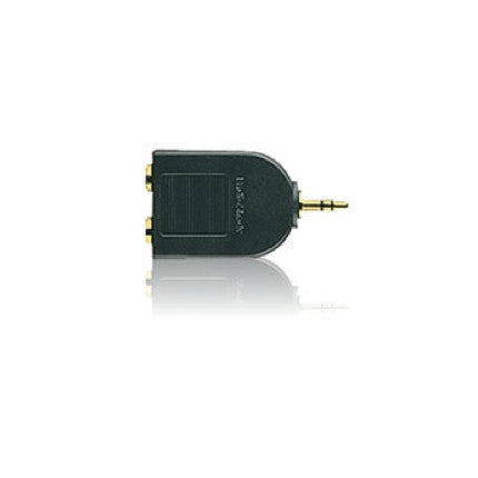 Adaptador en Y enchapado en oro; conectores de 1/4" a enchufe de 1/8"