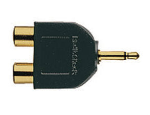 Adaptador de audio en Y, 1/8" mono macho a 2 RCA hembra