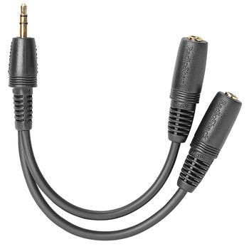 Adaptador estéreo en Y de 1/8"; enchapado en oro; 4"