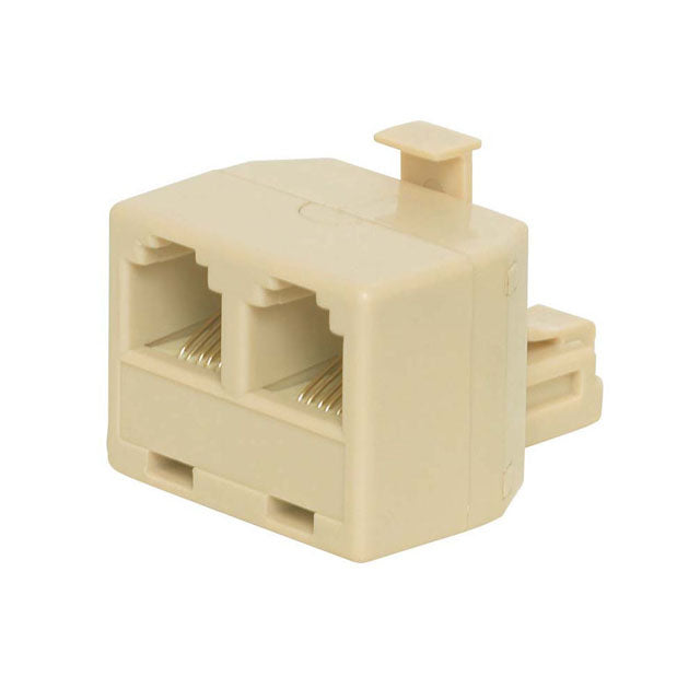 Adaptador Y para teléfono, 2 entradas RJ-11, 4 pines, color marfil – NTC-2421 Quest