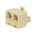 Adaptador Y para teléfono, 2 entradas RJ-11, 4 pines, color marfil – NTC-2421 Quest