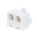 Adaptador en Y para teléfono, 2 entradas RJ-11, 4 pines, color blanco – NTC-2422 Quest