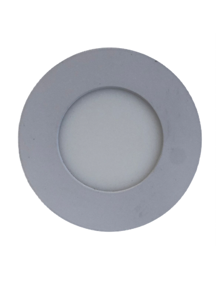 Panel LED redondo de 3 watts, luz neutra, empotrable, acabado en color blanco, 100-277V – TekLed 165-036022