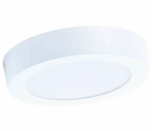 Panel LED redondo de 12 watts, luz blanca, montaje superficial, acabado en color blanco, 100-277V – TekLed 165-03952