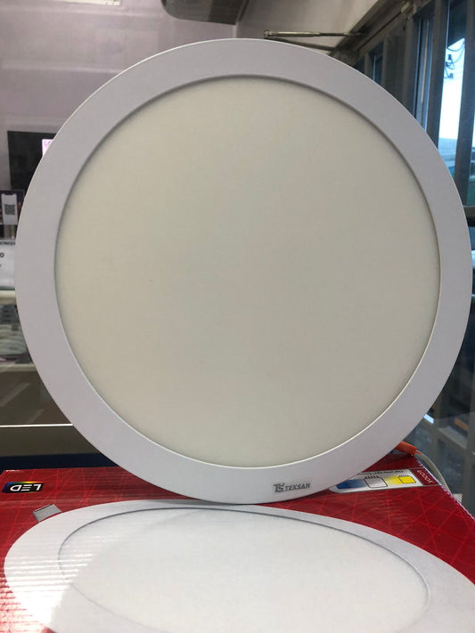 Panel LED redondo de 24 watts, luz amarilla, empotrable, acabado en color blanco, 85-265V – TekLed 165-15616