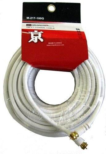 Cable coaxial RG6 blanco para TV de 100 pies de longitud – Miyako M-217-100G