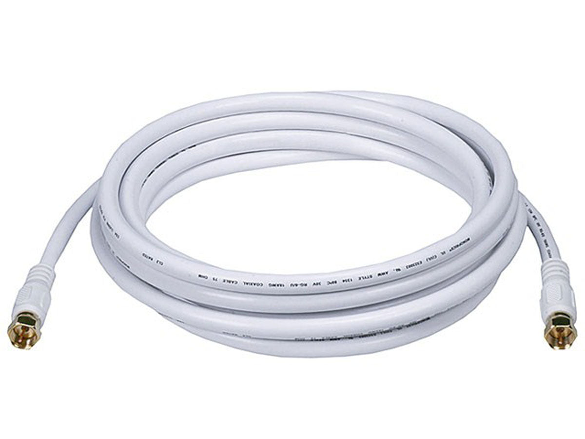 Cable coaxial RG6 blanco para TV de 12 pies de longitud – Miyako M-217-12G