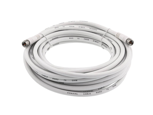 Cable coaxial RG6 blanco para TV de 25 pies de longitud – Miyako M-217-25G